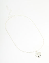 Silver Plated Letter A Heart Locket Necklace - link has visual effect only