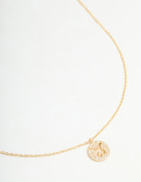 Gold Plated Cubic Zirconia Taurus Circle Necklace - link has visual effect only