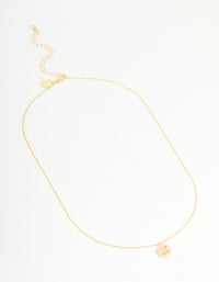 Gold Plated Cubic Zirconia Taurus Circle Necklace - link has visual effect only