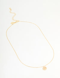 Gold Plated Cubic Zirconia Virgo Circle Necklace - link has visual effect only