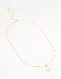 Gold Plated Genuine Shell Letter L Flower Petal Necklace - link has visual effect only