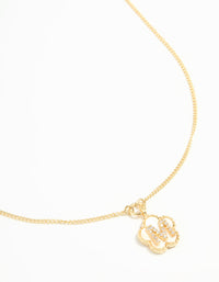 Gold Plated Genuine Shell Letter M Flower Petal Necklace - link has visual effect only