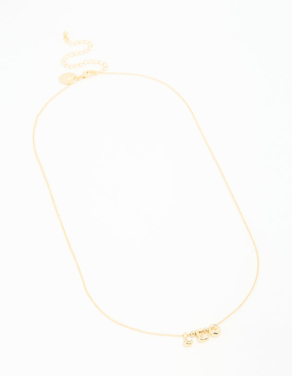 Gold Plated Bubble Leo Pendant Necklace