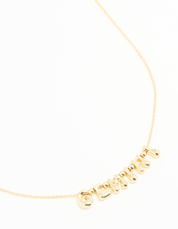 Gold Plated Bubble Gemini Necklace