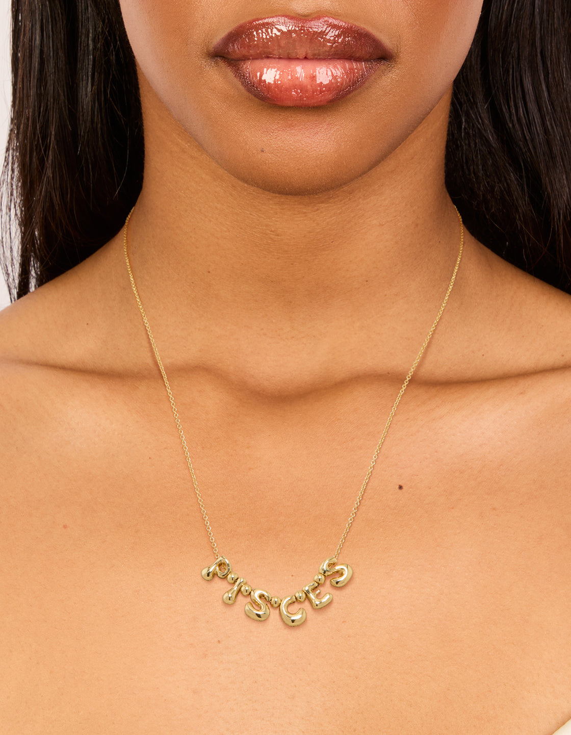 Gold Plated Bubble Pisces Pendant Necklace