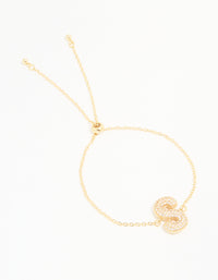 Gold Plated Cubic Zirconia Bubble S Pavé Toggle Bracelet - link has visual effect only