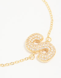 Gold Plated Cubic Zirconia Bubble S Pavé Toggle Bracelet - link has visual effect only