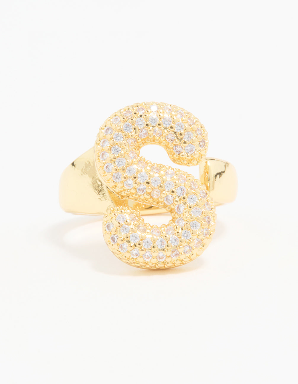 Gold Plated Cubic Zirconia Bubble S Pavé Ring