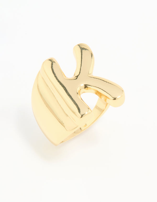 Gold Plated Bubble K Ring