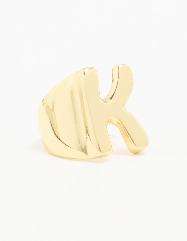 Gold Plated Bubble K Ring