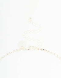 Silver Diamante Thin Pavé Twisted Necklace & Earrings Set - link has visual effect only