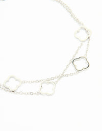 Waterproof Stainless Steel Steel Hollow Flower Layered Bracelet - link has visual effect only