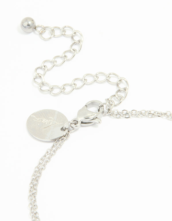 Waterproof Stainless Steel Steel Hollow Flower Layered Bracelet