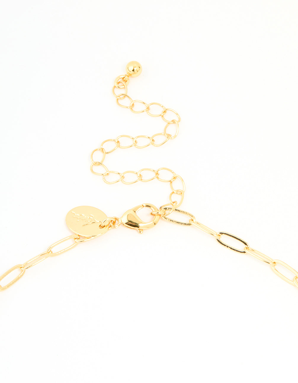 Gold Plated Brass Cubic Zirconia Open Link Chain Necklace