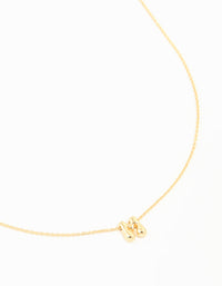 Gold Plated Brass Mini Bubble Letter M Pendant Necklace - link has visual effect only