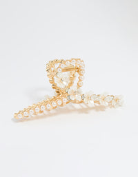 Gold Pearl Flower Twist Claw Clip - link has visual effect only
