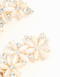 Gold Cat Eye Flower Hair Clips 2-Pack - link has visual effect only