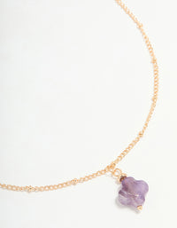Gold Semi Precious Stone Cross Pendant Ball Chain Necklace - link has visual effect only