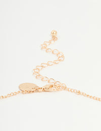Gold Semi Precious Stone Cross Pendant Ball Chain Necklace - link has visual effect only