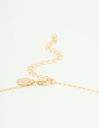 Gold Pink Diamante Heart Rondell Necklace - link has visual effect only
