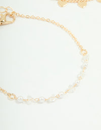 Gold Disc Pearl & Heart Bracelets 3-Pack - link has visual effect only