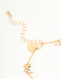 Gold Diamante Butterfly Charm Toggle Bracelet - link has visual effect only