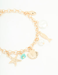 Gold Ocean Charm Bracelet - link has visual effect only