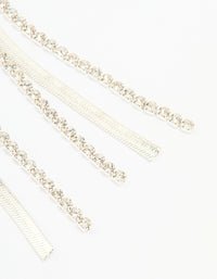 Silver Diamante Snake Chain Drop Earrings - link has visual effect only