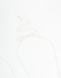 Kids Silver Beaded Sisters Heart Necklaces 2-Pack - link has visual effect only