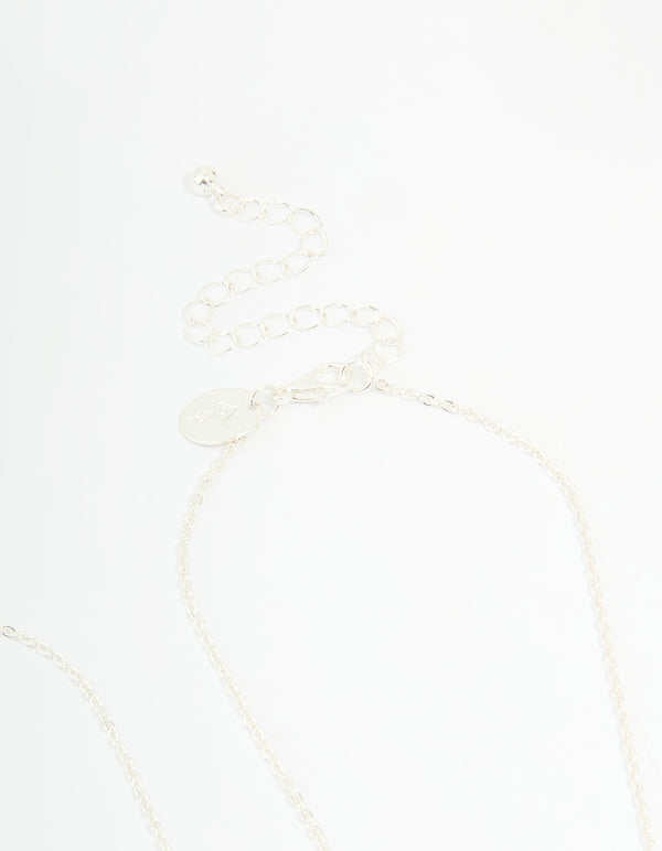 Kids Silver Beaded Sisters Heart Necklaces 2-Pack