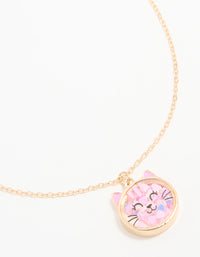 Kids Gold Sequin Cat Shaker Pendant Necklace - link has visual effect only