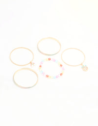 Kids Gold Bangles 5-Pack - link has visual effect only