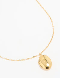 Waterproof Gold Plated Stainless Steel Oval Locket Short Necklace - link has visual effect only
