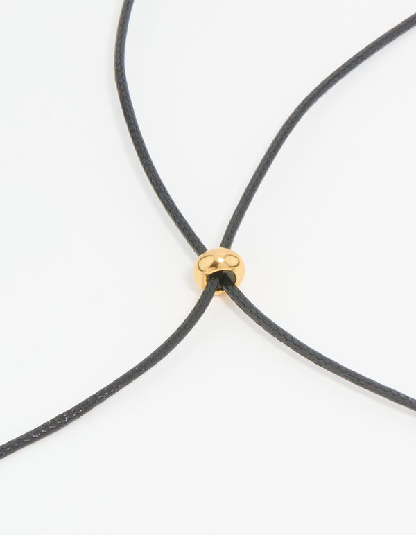Waterproof Gold Plated Stainless Steel Cord Pendant Necklace