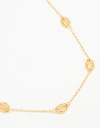 Waterproof Gold Plated Stainless Steel Shell Charm Short Necklace - link has visual effect only
