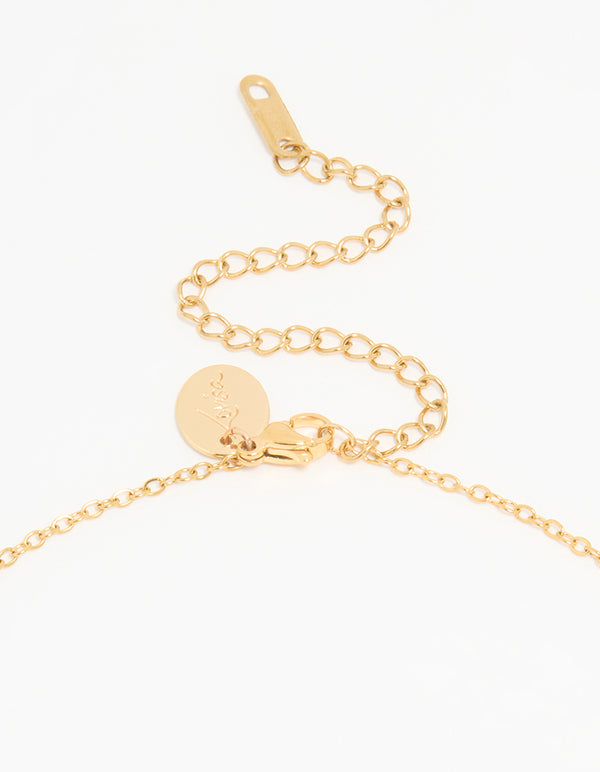 Waterproof Gold Plated Stainless Steel Shell Charm Short Necklace