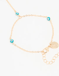 Gold Evil Eye Hand Chain - link has visual effect only