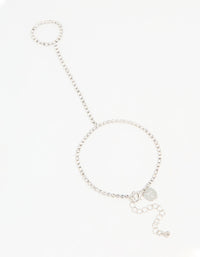 Silver Diamante Hand Chain - link has visual effect only