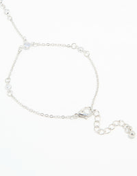 Silver Cubic Zirconia Bezel Hand Chain - link has visual effect only