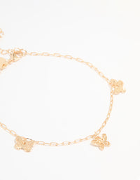 Gold Pearl & Butterfly Anklets 2-Pack - link has visual effect only
