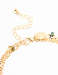Gold Multicoloured Gemstones Layered Anklet - link has visual effect only