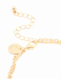Gold Beaded Whale Tail & Fine Chain Layered Anklet - link has visual effect only