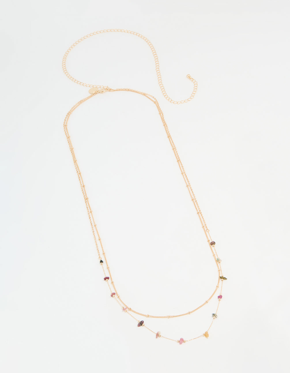 Gold Multicoloured Semiprecious Stone Waist Chain