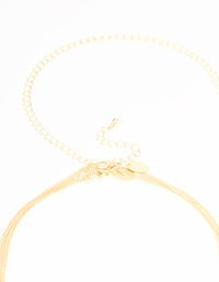 Gold Pearl Layered Body Chain - link has visual effect only