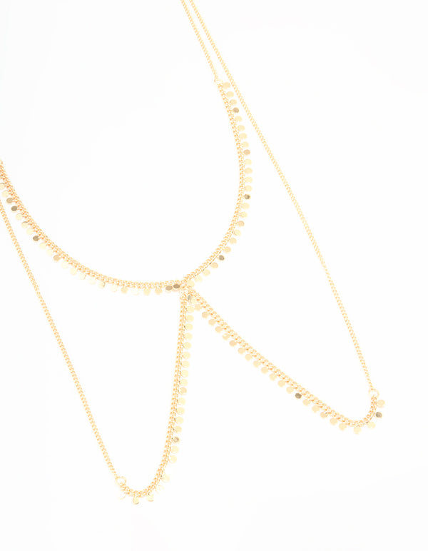 Gold Molten Circle Body Chain