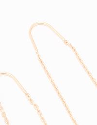 Rose Gold Plated Cubic Zirconia Thread Through Earrings - link has visual effect only