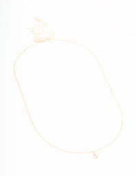 Rose Gold Plated Cubic Zirconia Letter A Necklace - link has visual effect only