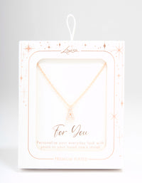Rose Gold Plated Cubic Zirconia Letter A Necklace - link has visual effect only