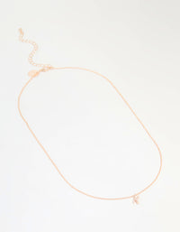 Rose Gold Plated Cubic Zirconia Letter K Necklace - link has visual effect only