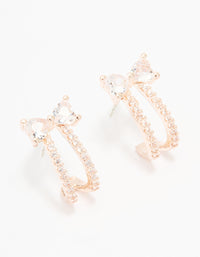 Rose Gold Plated Cubic Zirconia Butterfly Jacket Earrings - link has visual effect only